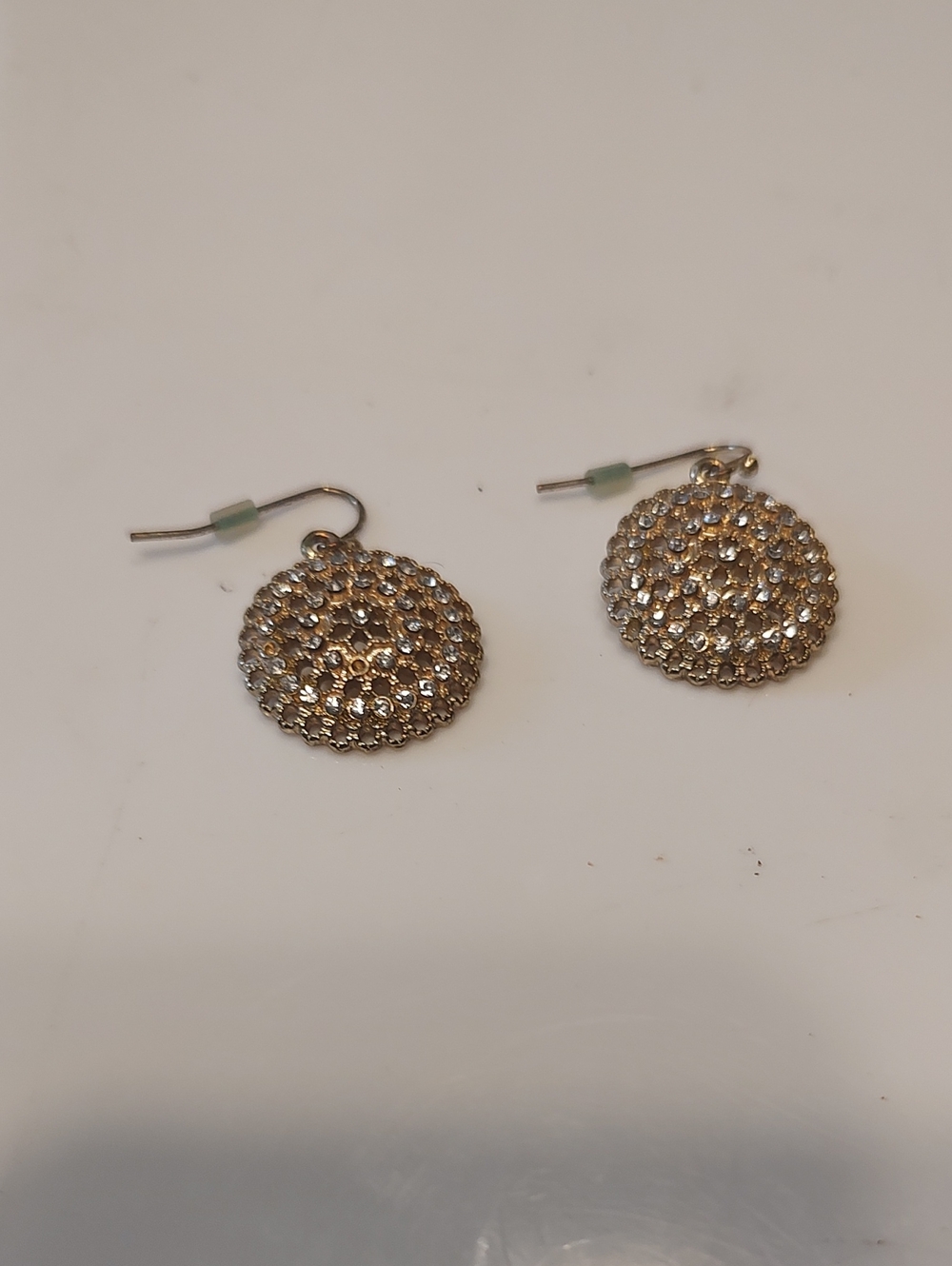 Pave Crystal Dome Dangle Earrings. Sparkly❣️